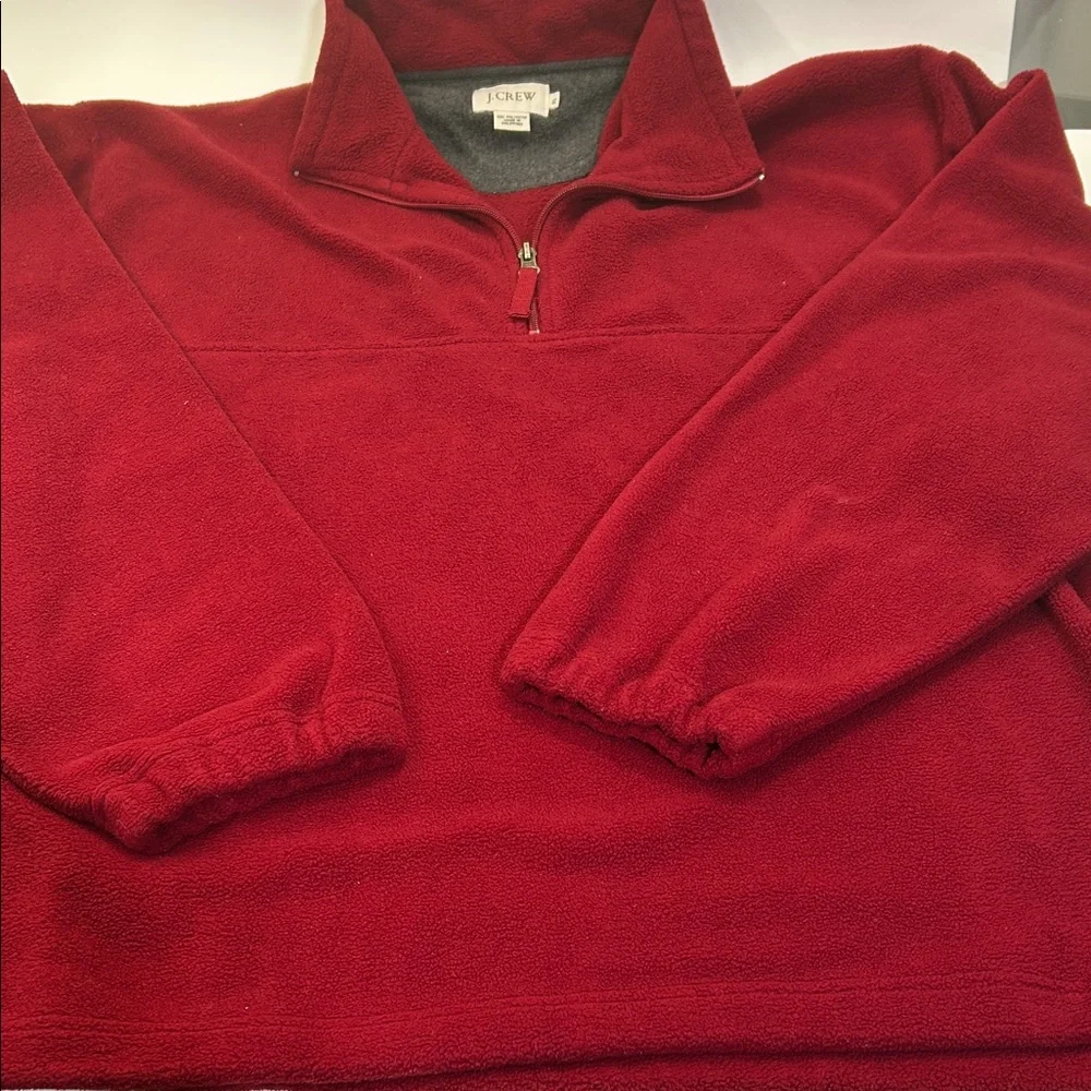 J. Crew Men's Zip-Up Sweater in Rich Red - Picture 9 of 16